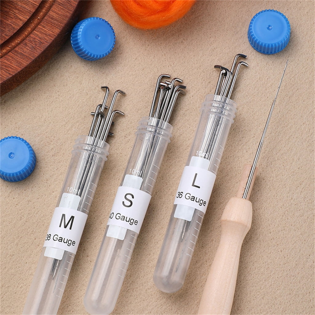 Geemin 18 Colors Needle Felting Kits Wool Felting Tools Handmade Felt Needle Wool Felting Accessories for Adults Felting Supply
