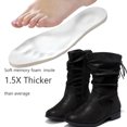 thumbnail image 4 of Love Steetly Women's Extra Wide Width Ankle Boots, Distressed Faux Suede, Slouchy Ruched Upper, Adjustable Back Lace-Up, Low Stacked Heel Casual Boots., 4 of 8