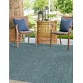 thumbnail image 3 of Unique Loom Outdoor Solid Collection Area Rug (5' 3" Square Teal/Navy Blue), 3 of 9