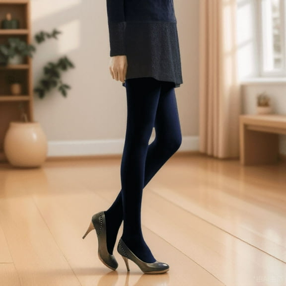 MUSEYA Seamed Tights 1Set Black Stretchy Comfortable for Women Daily Wear