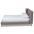 thumbnail image 2 of Baxton Studio Gretchen Modern and Contemporary Grey Fabric Upholstered and Walnut Brown Finished Wood Queen Size Platform Wingback Bed, 2 of 10