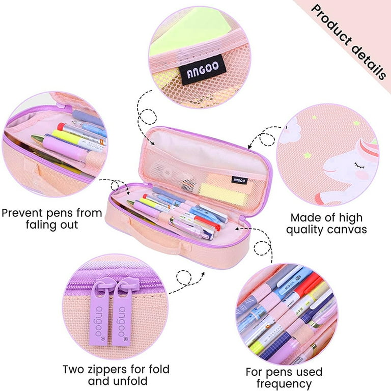Generic ANGOO Pen Bag Pencil Case Two Layer Foldable Stand Phone @ Best  Price Online