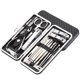 thumbnail image 1 of Manicura Set, 19 en 1 Manicura y Profesional Herramientas de Cortauñas Manicura Uñas Clipper Kit de Viaje Ear Pick Set Ceja y Nariz Recortador con Cuero Negro Caso ShuxiuWang 1327537017332, 1 of 5
