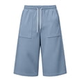 thumbnail image 6 of Men's Capri Pant Baggy Below Knee Summer Casual Wide Leg Loose Drawstring 3/4 Pant with Big Pockets, 6 of 7