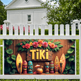 thumbnail image 6 of LUUFILx Tiki Banner Tropical Luau Decor Hawaiian Party Background Vibrant Backdrop Summer Vibes Event Celebration Garden Decor Festive Props Vibrant Printed, 6 of 8