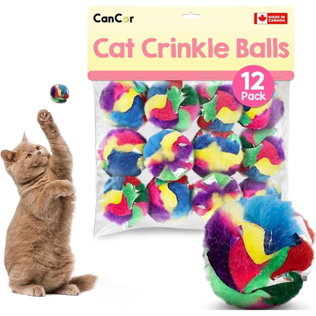 Bolas arrugadas Cat Cancor Innovations (paquete de 12) fabricadas en Canadá
