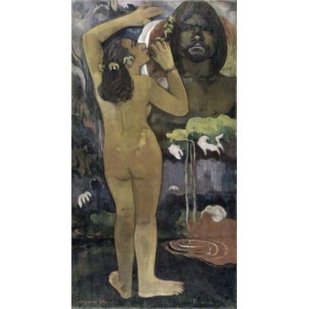 Paul Gauguin Museum - Hina Moon Goddess & Te Fatu Earth Spirit 1893 Paul Gauguin (1848-1903 French) Oil on canvas Museum of Modern Art New York City USA Stretched Canvas - Paul Gauguin (18 x 24)