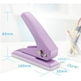 thumbnail image 2 of TACYKIBD Single Hole Puncher Handheld 1/4 Inches Hole Punch, 20 Sheet Paper Punch Capacity Metal Hole Puncher with Skid-Resistant Base for Paper, Chipboard, Art Project, Purple, 2 of 14