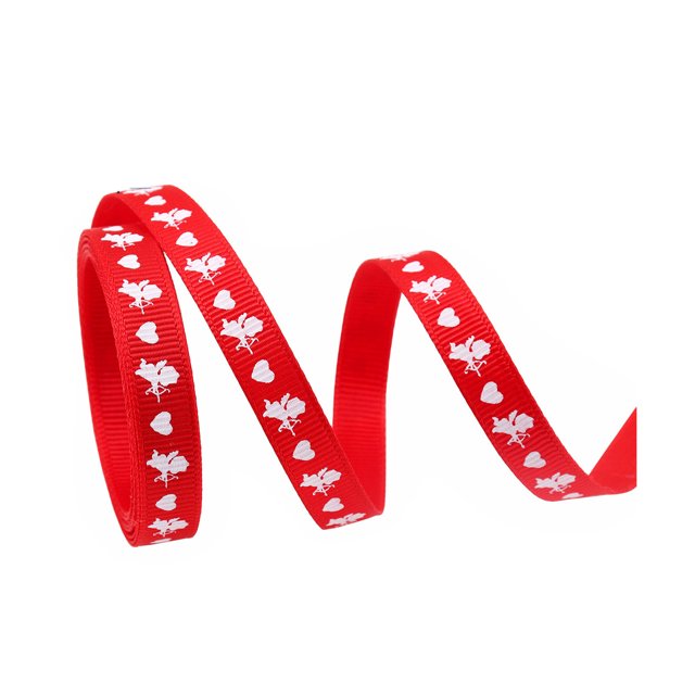 CSChome DIY Ribbon Love Heart Ribbon – Non fading Elegant Pattern DIY Festival Decoration (10mm)