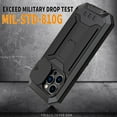 thumbnail image 5 of Case for iPhone 14 Pro Max,Military Grade 3 in 1 Metal Full-Body Rugged Stylish Kickstand Protective Case with Built-in Screen Protector Phone Case for iPhone 14 Pro Max,6.7 inch 2022 (Black), 5 of 16