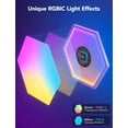 thumbnail image 6 of Hexa Light Panels, RGBIC Hexagon LED Wall Lights, Wi-Fi Smart Home Decor Creative Wall Lights with Music Sync, Works with Alexa Google Assistant for Indoor Decor, Gaming Decor, 6 of 13