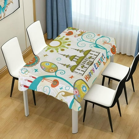 

SKYSONIC Easter Eggs Rectangle Tablecloth Spill-Proof Polyester Table Cloth Table Cover for Kitchen Dining Picnic Holiday Party Decoration 60x120 Inch