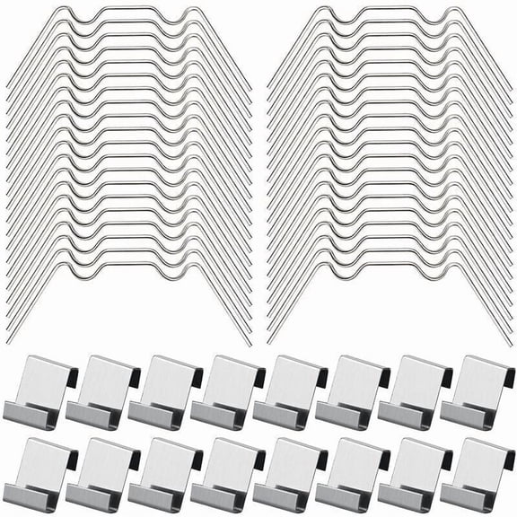 100Pcs Greenhouse Glazing Clips Include 50Pcs W Type Stainless Steel Greenhouse Clamps and 50Pcs Z Type Greenhouse Glass Clips