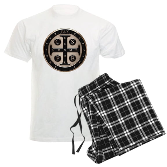 CafePress - St. Benedict Medal Pajamas - Men's Light Loose Fit Cotton Pajama Set