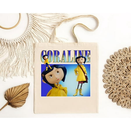 vintage Coraline graphic   Vintage Tote Bag  Graphic T-Bag  Retro 90 s Fans Homage T-Bag  coraline merch  Gift For Women and Men-TH21251