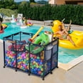 thumbnail image 5 of Nordic Hygge Pool Float Storage Outdoor Rolling Bin 48"x30"x34", Blue, 5 of 9