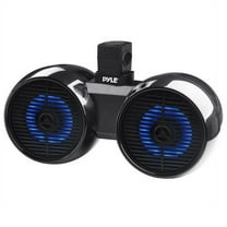 Pyle Dual Waterproof Off-Road Speakers - 6.5" 200W 2-Way Marine Sound System w/LED Light PLMRWK61BK