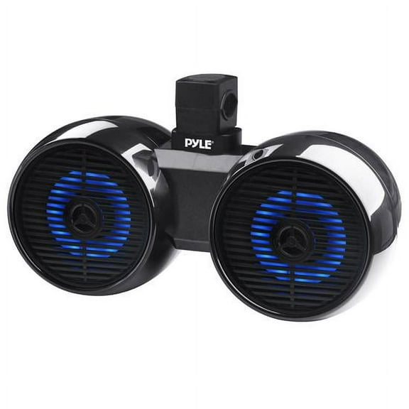 Pyle Dual Waterproof Off-Road Speakers - 6.5" 200W 2-Way Marine Sound System w/LED Light PLMRWK61BK