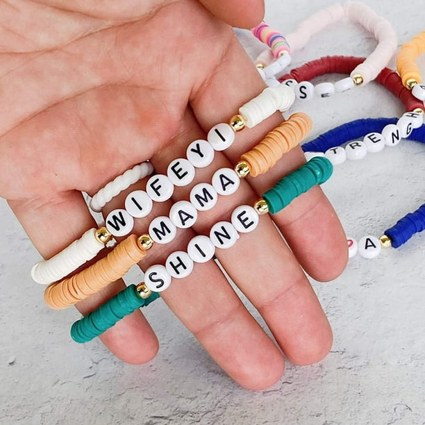 Fournine Kit de fabrication de bracelets en argile de 5 300 pièces, kit de  bracelets d'amitié, perles plates pour la fabrication de bijoux, ensemble