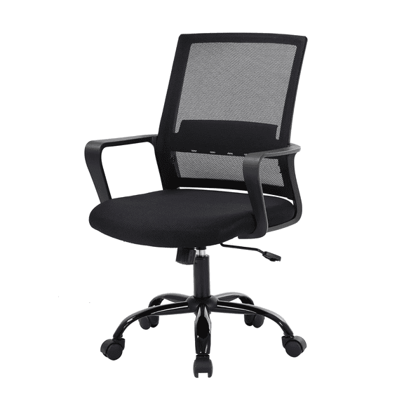 YRLLENSDAN Mesh Home Office Chair for Adults, Adjustable Height Computer Chair with Lumbar Support Arms, Ergonomic Swivel Rolling Desk Chair for Women Men Executive, Black
