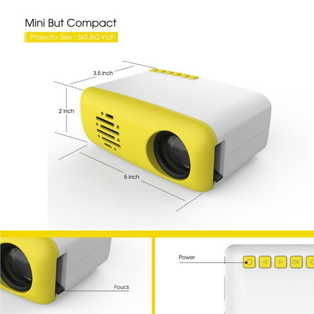 mmirethe Mini Projecteur LED Portable Projecteur de Poche Projecteur de Cinéma Maison Excellent Cadeau pour Enfants No.1