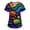 Multicolor #063, variant on Womens Halloween Scrub Top Short Sleeve Ghost Pumpkin Funny Nursing Uniform Skeleton Bat V Neck 2026 Nursing Shirts L