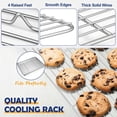 thumbnail image 4 of shiyou-12.5 Inch Baking Pan with Rack Set, Quarter Size Stainless Steel Toaster Oven Pan and Wire Rack, Nonstick Metal Tray for Baking Cookies/Roasting Vegetables/Grilling Steaks, Dishwasher Safe, 4 of 4