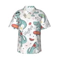 thumbnail image 2 of Xecao Music Lover Dinosaur print Hawaiian shirt - a stylish short-sleeve button-down for men, perfect for casual beach and tropical outings., 2 of 9