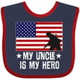 thumbnail image 3 of Inktastic Military Uncle is My Hero Us Flag Boys or Girls Baby Bib, 3 of 4