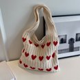 thumbnail image 4 of JingChun Knitted Shoulder Tote Bag Large Crochet Beach Bag Hobo Bag Aesthetic Tote Handbags for Women, 4 of 6