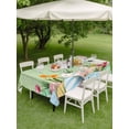 thumbnail image 3 of Outdoor Tablecloth with Umbrella Hole and Zipper, Easter Bunny Rectangle Table Cloth 52x70 Inch Waterproof Tablecloth, Farmhouse Colorful Eggs Tulip Wood Grain Green Picnic Table Cover for Patio, 3 of 7