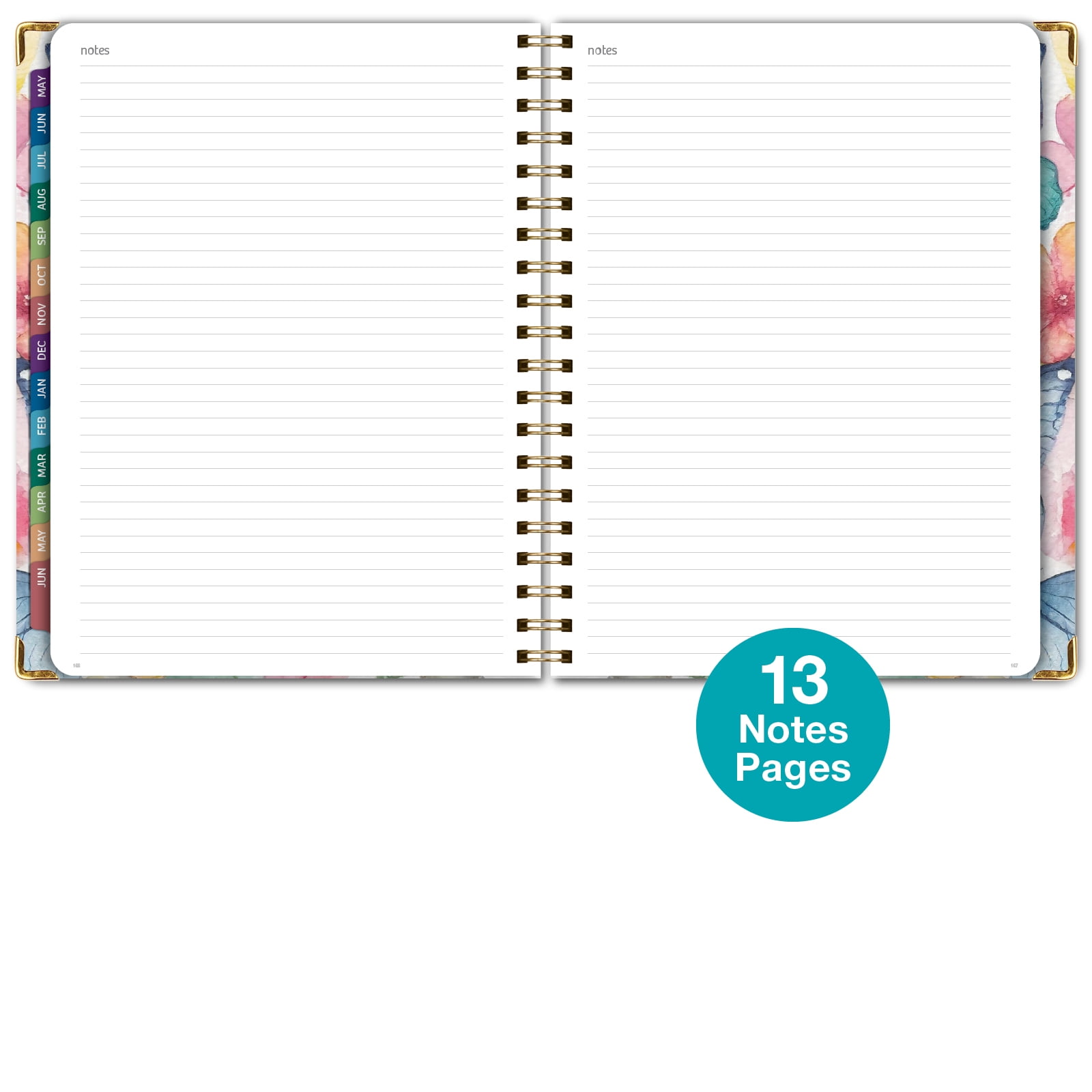 Excello Brands Hardcover AY 2026-2027 Fashion Planner - 8.5"x11" (Watercolor Butterflies)