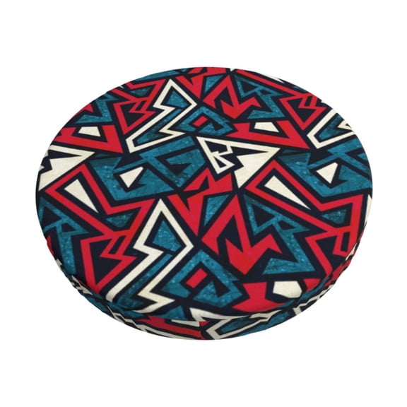 Kdxio Geometric Elements Print Stool Covers Round,Stretch Round Bar Stool Covers Washable Bar Stool Cushion Slipcover for 12-15 Inch Chair