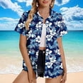 thumbnail image 2 of GERsome Womens Hawaiian Button Down Shirts Casual Short Sleeve Floral Print Blouses Summer Tops, Sizes S-5XL, 2 of 5