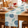 thumbnail image 5 of Blue Coastal Table Runner 70 Inches, Starfish Shell Coral Summer Beach Rustic Bed Runner Dresser Scarves Tabletop for Indoor Outdoor Parties/Ceremony/Banquet, 13" x 70", 5 of 9