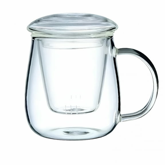 ACDANC Double Wall Glass Tea Mug with Infuser Lid Tea Cup with Infuser and Lid- 300Ml