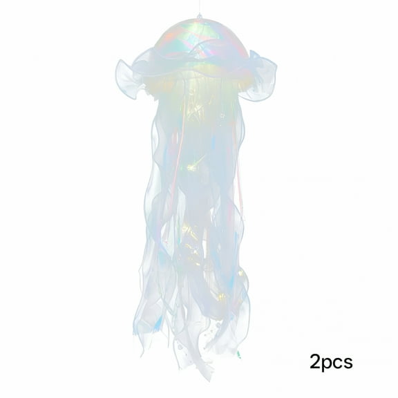 LAMIRO Jellyfish Lanterns Lamp 2Pcs Hanging Colorful Jelly Fish Decoration Lights for Birthday Party Under the Sea Party Decoration for Women Girl Baby