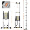 thumbnail image 3 of EvaStar Home 23.2FT Telescoping Ladder, Aluminum Lightweight Extension Ladder w/Triangle Stabilizer, Stabilizer Bar & Wheels, 3 of 6