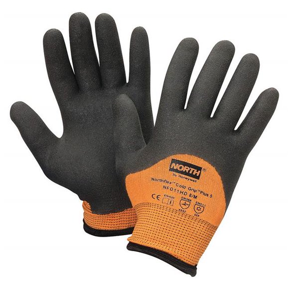 North Safety 068-NFD11HD-10XL Petite Coque en Fibre Résistante aux Coupures Gants Niveau 4 Haute Visibilité Orange