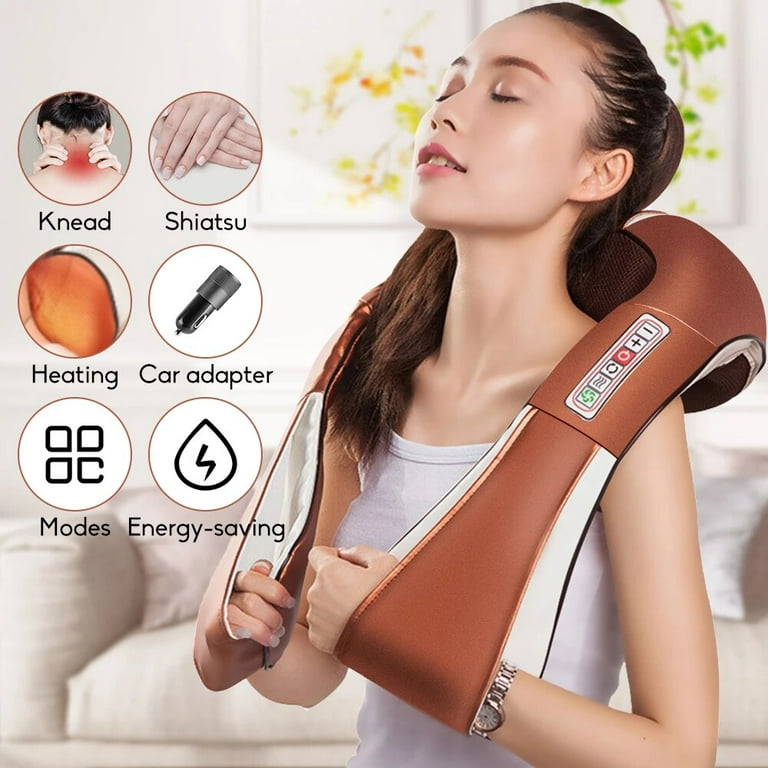 Electrical 4D shawl Electric Shiatsu neck Shoulder Massager Back Neck  massager of neck kneading Infrared Car Home Use Machine