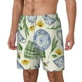 thumbnail image 2 of Balery Vintage Utensils Mens Swim Trunks Swim Shorts for Men Quick Dry Inseam Beach Shorts with Compression Liner Pocket-Small, 2 of 9