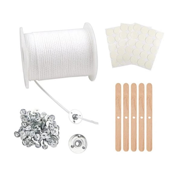 1set Waxed Cotton Candle Wicks Set with Stand Smokeless Candle Wicks Wax Core