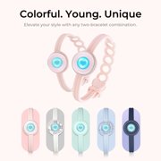 Totwoo Candy Collection Vibration and Light Up Titanium Steel with Pair of Couples Bracelets, Pink