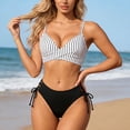 thumbnail image 3 of HAIJIE Women's Summer Swimsuit 2026 with Boho Trim 4 Way Bikini Swimsuits Cover Ups Summer Dress for Women Wife Tops with Boyshorts (Black,S), 3 of 4
