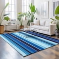 thumbnail image 3 of Large Area Rugs 8'x10', Mexican Style Carpet Runner Indoor Outdoor Rugs Home Decor Aesthetic, Colorful Mexico Stripes Ombre Blue Non Slip Mats Washable Accent Rug for Living Room Bedroom, 3 of 8