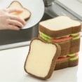 thumbnail image 4 of SPOORYYO Adorable Sandwich-Shaped Sponge for Kitchen and Bathroom Cleaning - Thick, Absorbent, and Eco-Friendly Dishwashing Brush, 4 of 9