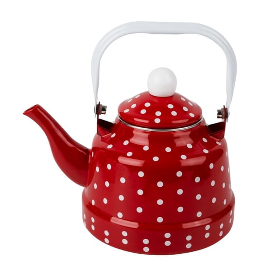 1 Quart Enamel Polka Dot Stovetop Tea Kettle