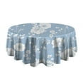 thumbnail image 5 of Blue Pioneer Flower Round Tablecloth 60" X 60",Wrinkle Wipeable Table Cloth for Kitchen Dining Room Picnic Patio Party, 5 of 6