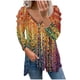 thumbnail image 1 of Camisas Para Mujer Camisetas de Gran Tamaño Manga Larga Estampado de Moda Camiseta Suelta Blusa Cuello en V Tops Casuales Odeerbi  ODB134095, 1 of 6