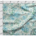 thumbnail image 2 of Soimoi Watercolor Floral Print, Poly Taffeta Fabric, Decor Sewing Fabric By The Yard 56 Inch Wide, Decorative Fabric For Outdoor Upholstery, Umbrellas And Home Accents, Blue, 2 of 5